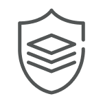 Icon representing signage security features for compliance