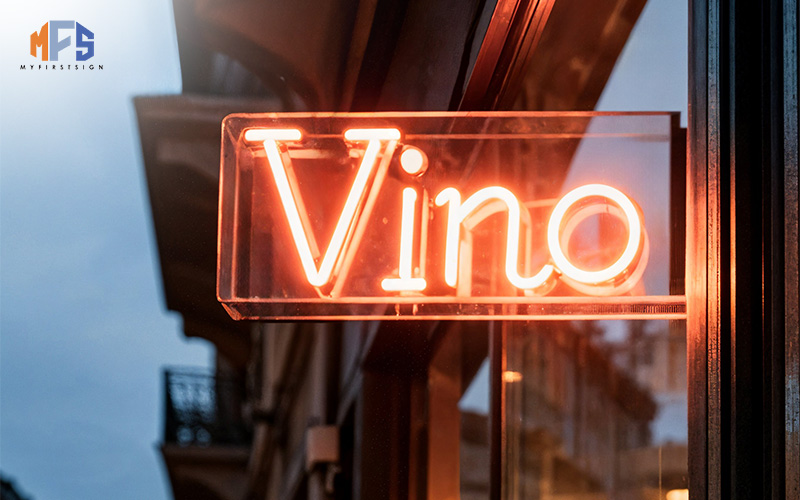 Neon sign for a photogenic wine bar