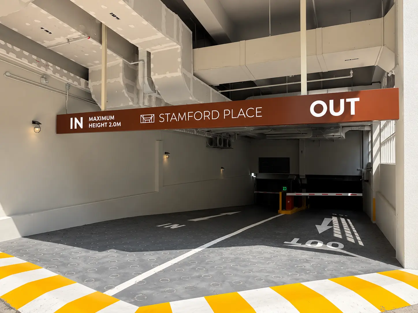 Stamford Place Parking Entrance Sign